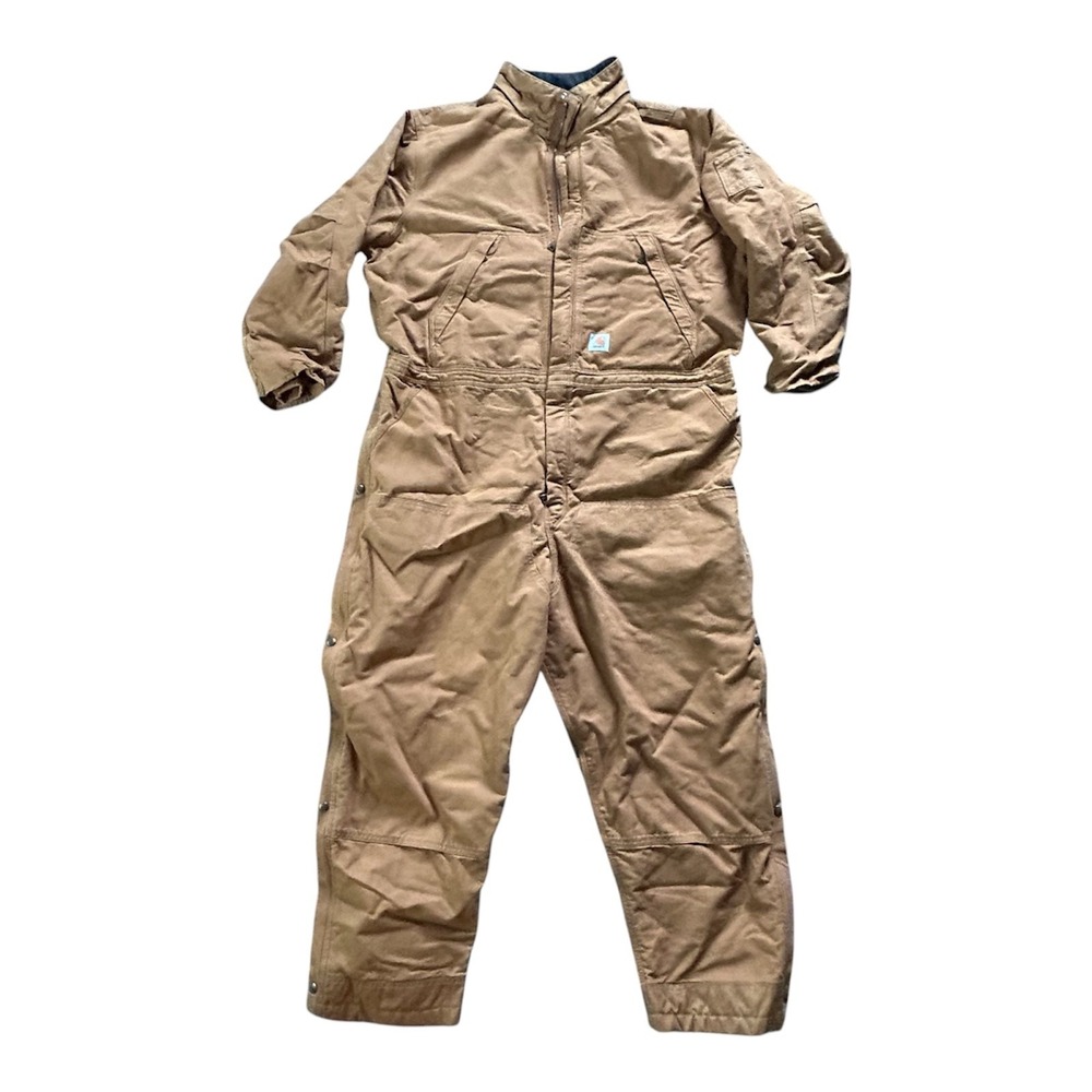 Carhartt Coveralls Mens 3XL Brown Washed Duck Insulated Quilt Lined Workwear